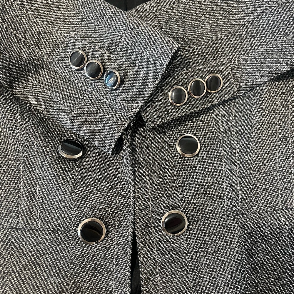 Antonio Melani Herringbone Double Breasted Blazer Jacket - Size 4 - Picture 5 of 9